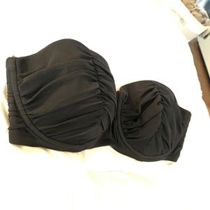 j crew black ruched bikini top 32D medium